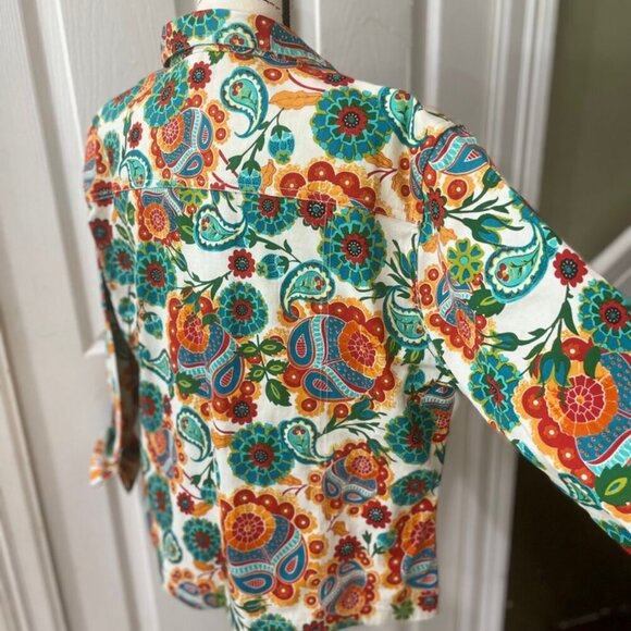 PSYCHEDELIC PAISLEY 60’STYLE JACKET HIPPIE SUMMER OF LOVE VISUAL FEAST OF PRINT - Picture 7 of 15